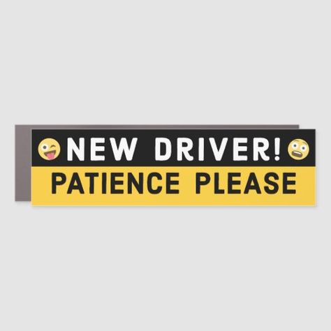 $7.50 | Funny New Driver Patience Please Bumper #humorous, funny magnet, car magnet, bumper sticker magnet, funny bumper sticker, funny car sayings, teen driver, student driver, patience please, new driver Car Sayings, Student Driver, Teen Driver, Cool Gifts For Teens, Funny Magnets, Funny Bumper Stickers, Exterior Car Accessories, New Driver, Learning To Drive