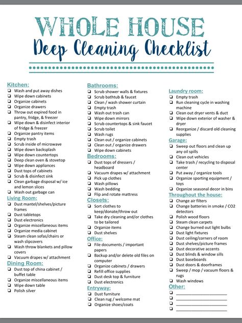 House Deep Cleaning Checklist, Whole House Cleaning Checklist, House Deep Cleaning, House Cleaning Checklist Printable, Cleaning Checklist Printable Free, House Checklist, Cleaning Checklist Printable, Deep Cleaning Checklist, Deep Cleaning House