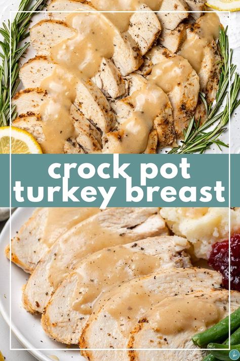 The best Crockpot Turkey Breast Recipe that is SO easy! Learn how to cook a turkey breast in the crock pot! Perfect for Thanksgiving. Best Crockpot Turkey Breast Recipe, Crockpot Turkey Breast, Cooking A Frozen Turkey, Crock Pot Turkey, Turkey Breast Crockpot, Cook A Turkey, Cooking Turkey Breast, Cranberry Turkey, Best Crockpot