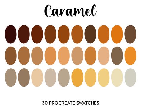 Tan Skin Outfit, Coffee Procreate, Caramel Color Palette, Caramel Skin Tone, Pallete Color, Procreate Easy, Swatches Color, Procreate Palette, Palettes Color