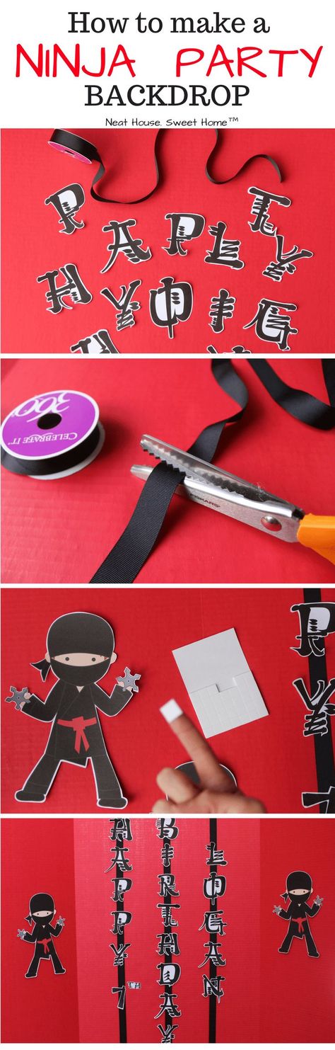 DIY Ninja Party Backdrop | Printable Personalized Party Banner Ninja Birthday Decorations, Ninja Party Decorations, Diy Ninja, Karate Party, Diy Party Banner, Ninja Theme, Ninja Birthday Parties, Diy Birthday Banner, Banner Diy