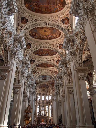 St. Stephan cathedral, Passau Ferris Rafauli, Passau Germany, Baroque Interior, Art Baroque, Italian Baroque, Church Interior, Baroque Art, Cathedral Church, Baroque Architecture