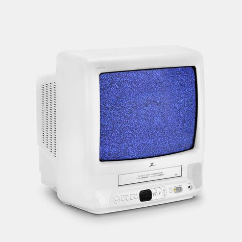 Zenith White CRT TV and VCR Television Retro Technology, Crt Tv, Vhs Player, White Tv, Wall Plug, Classic Films, Tv Videos, Retro Gaming, A Child