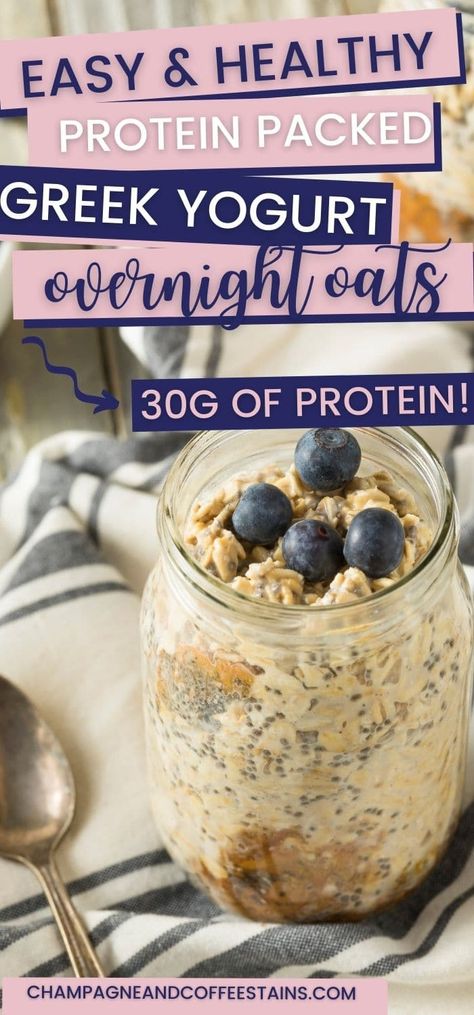 Greek Yogurt Overnight Oats, Overnight Oats Greek Yogurt, Yogurt Overnight Oats, Low Calorie Overnight Oats, Oats In A Jar, Oats With Yogurt, Best Greek Yogurt, Overnight Oats Recipe Easy, Greek Yogurt Breakfast