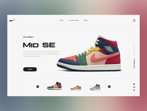 Sneaker Website Design, Nike Website Design, Shoes Website Design, Shop Page Design, Shoes Banner Design, Shoe Website, Webpage Layout, Bold Personality, Bold Logo Design