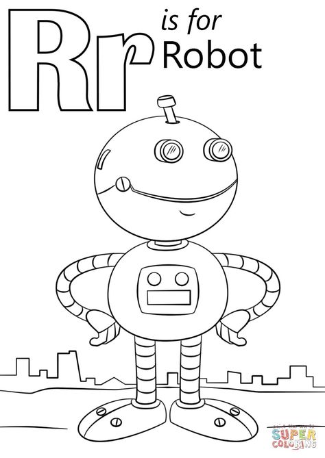 R Preschool Activities, R Activities For Preschool, Letter R Crafts For Preschoolers, R Is For Robot, R Coloring Pages, Letter R Activities, Robot Coloring, Letter A Coloring Pages, Disney Letters