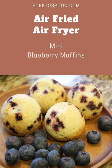 Air Fryer Mini Blueberry Muffins Easy and Quick. Make a Huge Batch at Once. Baking Recipes Blueberry, Air Fryer Cupcakes, Air Fryer Muffins, Mini Breakfast Muffins, Blueberry Muffins Healthy, Blueberry Muffins Easy, Air Fryer Blueberry, Muffin Bites, Nuwave Oven Recipes