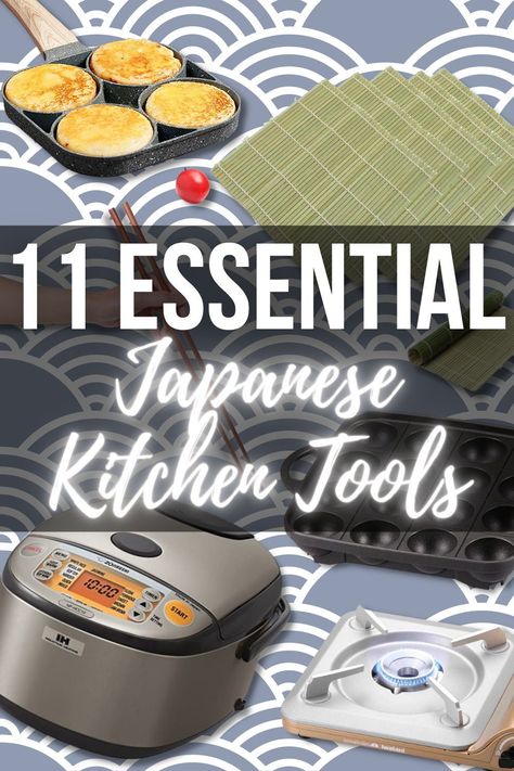 Whether you're trying to dive headfirst into Japanese cooking or just looking to challenge yourself with something new, we've made a list of some incredibly useful and helpful Japanese cooking tools we use all the time and love! Japanese Cooking Recipes // Japanese Cooking Aesthetic // Japanese Cooking Essentials // Japanese Cooking Utensils // Japanese Cooking 101 #JapaneseCooking #JapaneseCookingTools #JapaneseCookingEssentials #JapaneseCooking Recipes #JapaneseCooking101 Japanese Cooking Utensils, Japanese Kitchen Essentials, Japanese Cooking Tools, Japanese Food Recipes Breakfast, Asian Kitchen Gadgets, Japanese Home Gadgets, Japanese Kitchen Tools, Japanese Cooking Recipes, Kitchen Tools Aesthetic