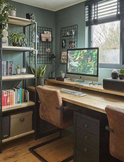 26 Inspiring Ways to Repurpose a Spare Bedroom - Bob Vila Cozy Home Office, Home Office Setup, Home Office Space, A Desk, Office Inspiration, Home Office Design, Design Case, 인테리어 디자인, House Inspiration