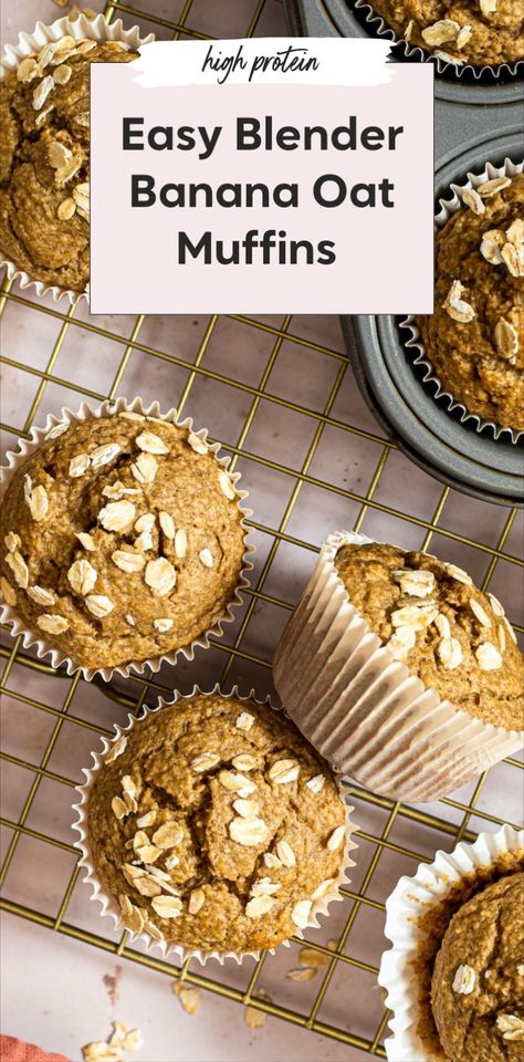 Make these blender banana oatmeal muffins for an easy and healthy grab and go breakfast. These banana oatmeal muffins are the best because they're moist and delicious. Perfect as a snack, these muffins are quick to prepare with a blender. Enjoy the convenience of blender muffins! Banana Muffins With Oats, Blender Banana Muffins, Healthy Grab And Go Breakfast, Muffins With Oats, Healthy Grab And Go, Banana Breakfast Muffins, Banana Oat Muffins Healthy, Banana Oatmeal Muffins Healthy, Banana Muffin Recipe Easy