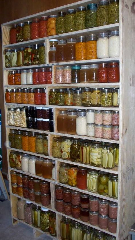 How To: Cabinet For Storing Canned Goods or Heavy Items - Survivalist Forum Storing Canned Goods, Canning Food Preservation, Canned Food Storage, Root Cellar, Canned Goods, Jar Storage, Home Canning, Pantry Shelf, Homestead Survival