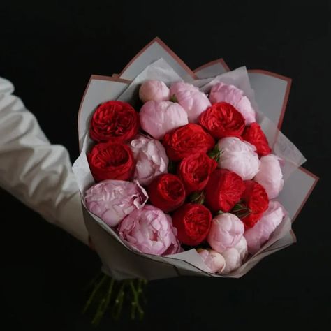 PERFECT LOVE 299.00 - THE SCARLET FLOWER Red Roses And Peonies Bouquet, Piano Garden, Red Piano, Wrapped Bouquet, Fun Beauty Products, Pink Peonies Bouquet, Romance Aesthetic, Peony Bouquet Wedding, Wedding Renewal