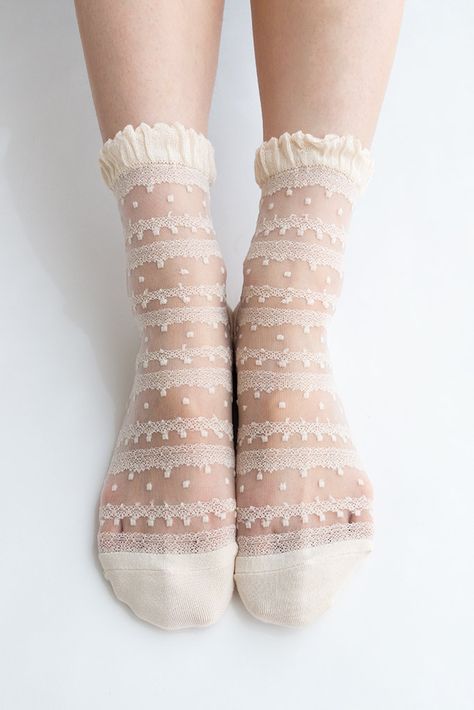 Pretty Socks, Sheer Socks, Lace Socks, Japanese Silk, Cute Socks, Socks And Tights, Fashion Socks, Cool Socks, Fashion Mode