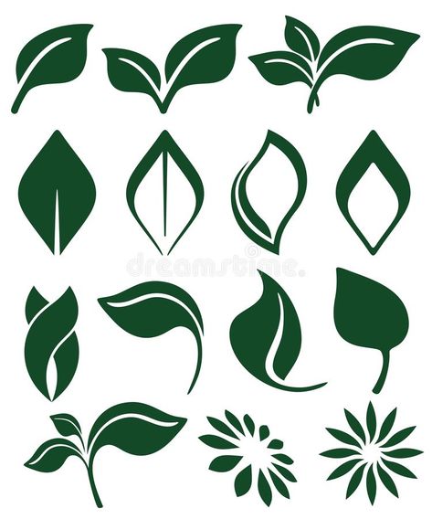 Green leaves. Abstract green leaves icons set , #AD, #Abstract, #leaves, #Green, #set, #icons #ad Ecology, Nature, Leaves Abstract, Abstract Leaves, Image Nature, Icon Set, Green Leaves, Royalty Free Images, Stock Images Free