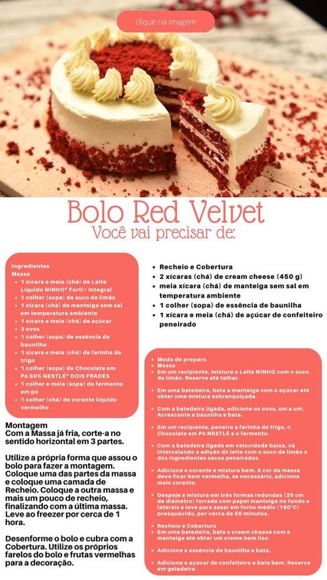 CLIQUE NA IMAGEM e descubra como as confeiteiras de sucesso faturam mais de 5 MIL reais por mês com essas receitas secretas de bolos. #bolo #redvelvet #boloredvelvet #bolos #receitasdebolo #ideiadebolo #bolonatal Bolo Red Velvet Receita, Bolo Red Velvet, Candy Drinks, Cute Birthday Cakes, Glow Up?, Mini Cheesecake, Oreo, Red Velvet, Cake Recipes