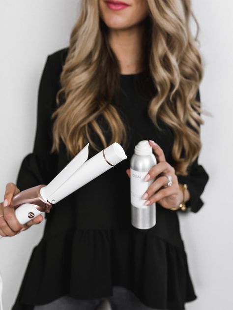 How I Get My Everyday Loose Curls | The Teacher Diva: a Dallas Fashion Blog featuring Beauty & Lifestyle Best Curling Iron For Waves Long Hair, How To Make Big Curls For Medium Hair, Curling Iron Waves Long Hair, Curling Iron Hairstyles Long Hair, Long Hair Curling Iron, T3 Curling Iron Tutorials, Big Curls With Curling Iron, Long Hair Blowout Hairstyles Loose Waves, Curling Thick Hair With Curling Iron