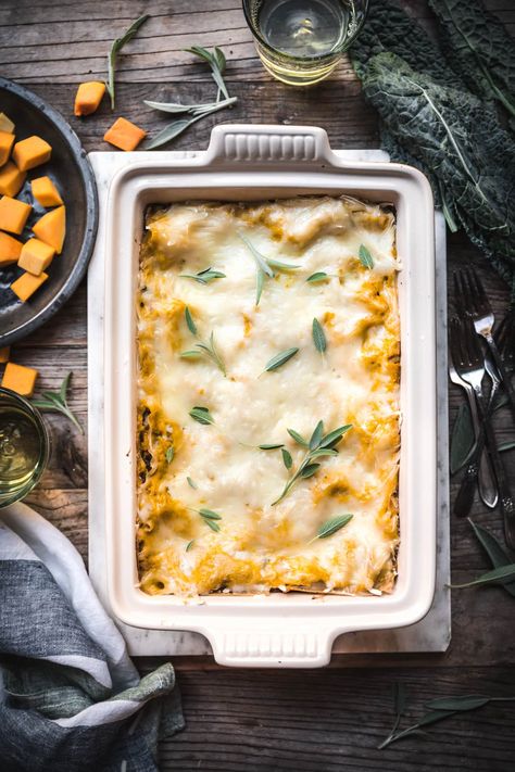 Butternut Squash Lasagna Recipe, Butternut Squash Lasagna, Squash Lasagna, Butternut Squash Risotto, Vegetarian Thanksgiving, Couple Cooking, Butternut Squash Recipes, Think Food, Fall Dinner