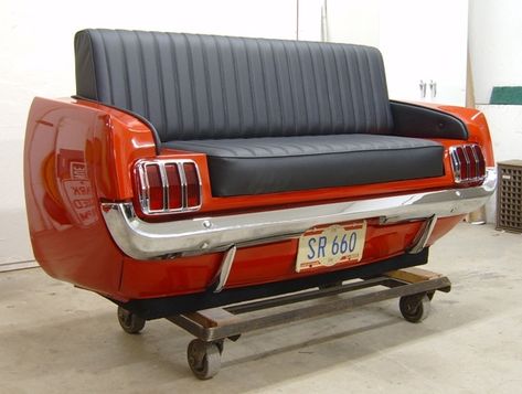 Automobile Furniture, Mustang 65, Car Parts Decor, Carros Vintage, 65 Mustang, Mustang Car, Car Chair, Car Part Furniture, Automotive Furniture