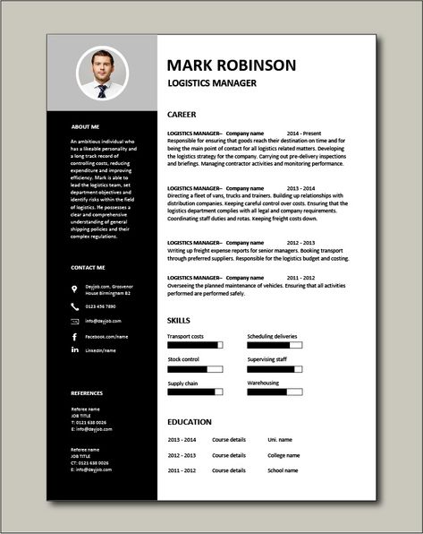 Logistics manager CV template, example, job description, supply chain manager, delivery of goods, C Cv Templates Free Download, Teacher Cv Template, Free Cv Template Word, Office Manager Resume, Teacher Cv, Cv Example, Teacher Career, Administrative Assistant Resume, Project Manager Resume