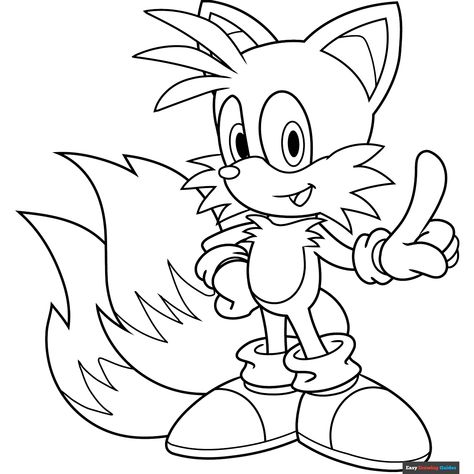 Free Miles Tails Prower from Sonic the Hedgehog Coloring Page for Kids