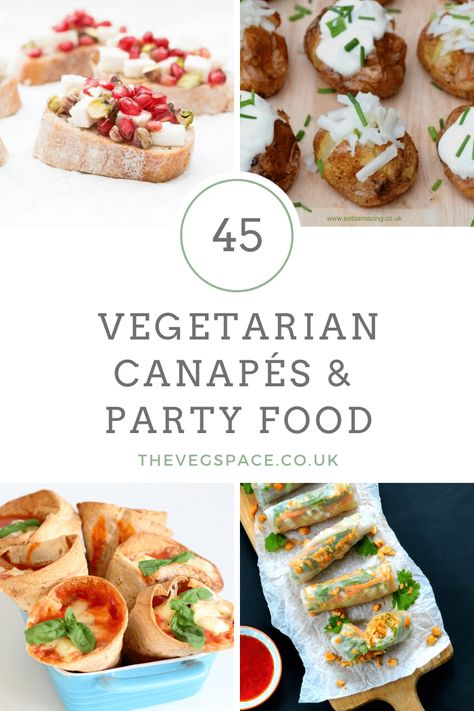 45 of the best Vegetarian Canapés & Party Food Recipes | The Veg Space Party Food Vegetarian, Vegetarian Party Snacks, Vegetarian Canapes, Veg Appetizers, Vegetarian Party, Vegan Finger Foods, Vegan Crab Cakes, Vegetarian Party Food, Party Nibbles