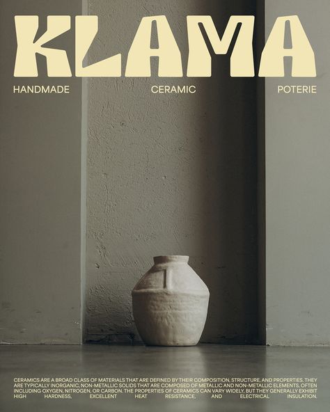 KLAMA — Handmade ceramic pottery :: Behance Free Business Logo, Handmade Ceramics Pottery, Logo Type, Youtube Logo, Restaurant Branding, Handmade Brand, Design Visual, Ceramic Studio, Custom Letters