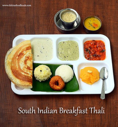 Chitra's Food Book: Mini Tiffin Recipes – South Indian Breakfast Thali... Tiffin Ideas, Tiffin Recipes, South Indian Breakfast, Tiffin Recipe, Simple Nutrition, Cooking Advice, Indian Breakfast, India Food, South Indian Food