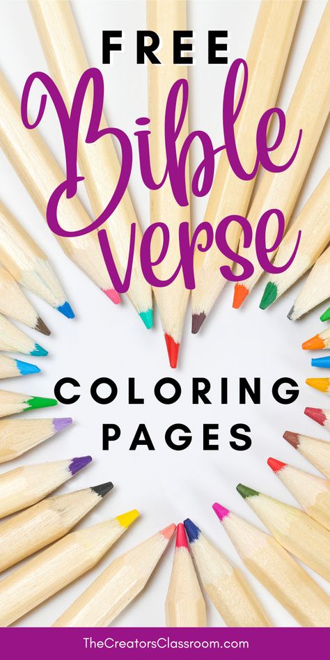 Photo of colored pencils and the caption, "Free Bible verse coloring pages." Bible Coloring Pages For Adults, Scripture Coloring Pages Printables Free, Bible Art Journaling Free Printables, Free Printable Christian Coloring Pages, Psalm 23 Bible Journaling, Free Bible Journaling Printables, Scripture Coloring Pages, Scripture Coloring Sheets, Free Bible Study Printables