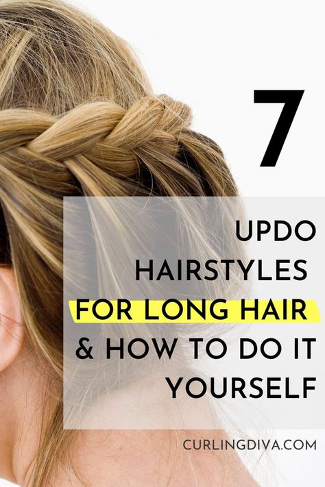 Simple Do It Yourself Updos, Wedding Easy Updos For Long Hair, Quick And Easy Long Hair Updo, How To Put Up Long Hair Hairstyles, How To Style Long Hair Daily, Easy Fancy Hairstyles Updo, Simple Wedding Hairstyles For Long Hair Updo, Updo You Can Do Yourself, Updos For Long Straight Hair Easy