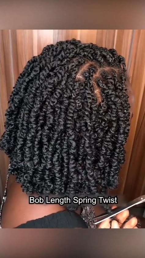 Pin on HAIR & MORE Short Hair Twist, Bob Length, Short Hair Twist Styles, Twists Hairstyles, Future Hairstyles, Bob Braids Hairstyles, Twisted Hair, Natural Hair Short, Curly Crochet Hair Styles