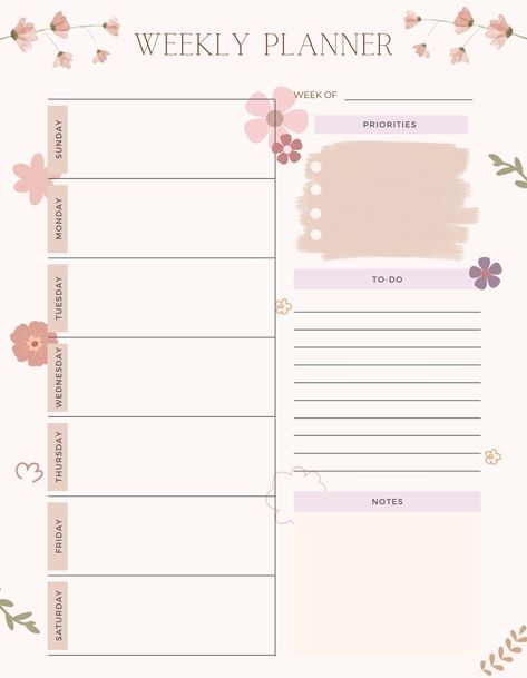 Weekly Planner Template for your weekly schedule, organizational needs! ORGANIZE, PLANNER,WEEKLY, SCHEDULE **THIS IS A DIGITAL PRODUCT** Instant Download!! 4 template options. All come included in the download! Schedule Inspo Aesthetic, Digital Agenda Template, To Do Planner Template, Blank Planner Template, Planning Sheet, Digital Planner Weekly Layout, Weekly Schedule Ideas, Weekly Planning Template, Cute Weekly Planner Template