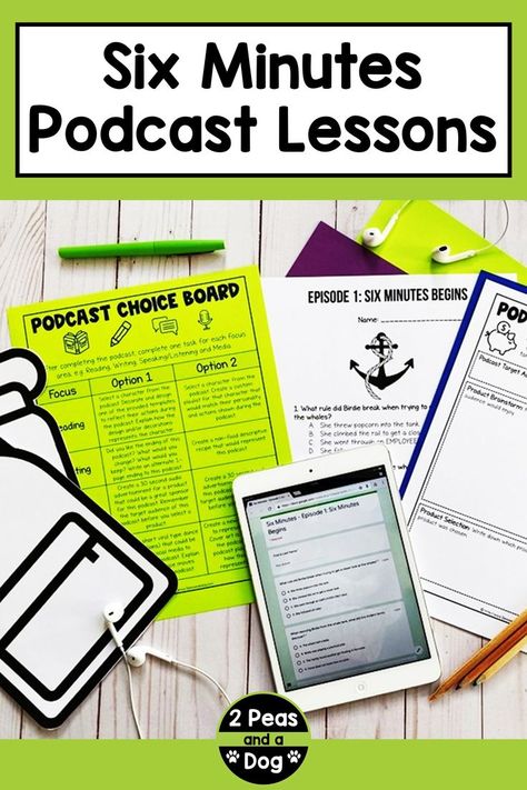 Image of Six Minutes Podcast Lessons Choice Boards Middle School, Six Minutes Podcast, Middle School Reading Classroom, Middle School Reading Activities, Poetry Middle School, Middle School Reading Comprehension, Middle School Ela Classroom, Fun Lesson Plans, Middle School Activities