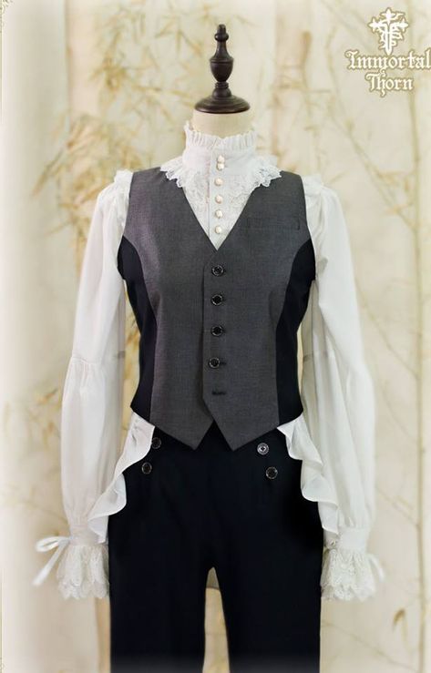 Immortal Thorn -The Forever Prince- Ouji Lolita Vest Princes Fashion, Prince Clothes, Gaun Fashion, Victorian Clothing, Fantasy Fashion, Cosplay Outfits, Character Outfits, Dream Clothes, Art Clothes