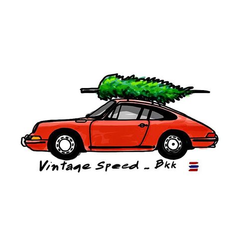 Vintage Speed 🇹🇭 on Instagram: “Merry Christmas 🎄 everyone!! Vintage Speed BKK 🇹🇭 #porsche #porscheclassic #porscheartdaily #porschethailand #porscheclub_thailand…” Porsche Christmas Tree, Christmas Porsche, Porsche Christmas, Porsche Illustration, Sketch Christmas, Transport Art, Christmas Cars, Christmas Tree Drawing, Porsche 912