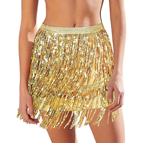 Sequin Fringe Skirt, Disco Outfits, Rok Mini, Boho Mode, Tassel Skirt, Silver Skirt, Gold Skirt, Party Rock, Rave Party