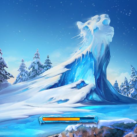 Snow Texture, Robot Animal, Ice Cave, Snowy Mountain, Photoshop Painting, Landscape Concept, Scenic Photography, Game Illustration, Game Background