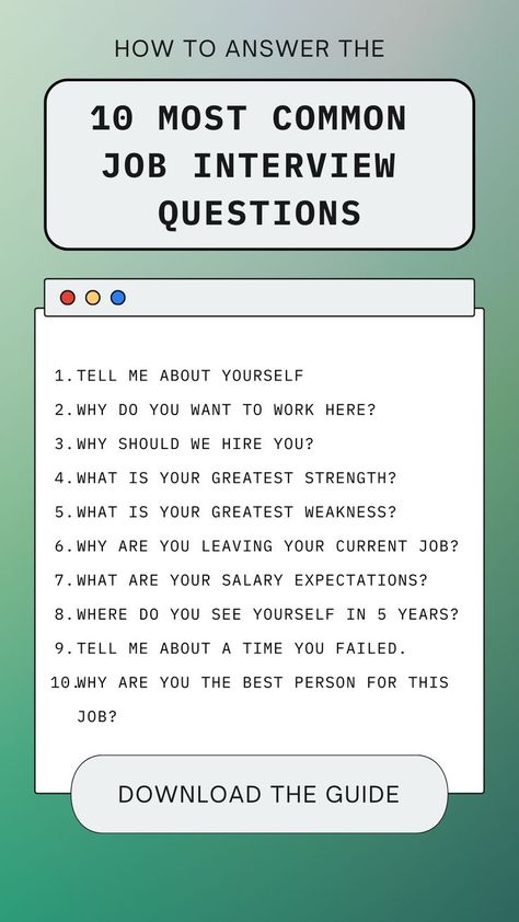 Need help preparing for your next job interview? Here are templated answers for the 10 most common job interview questions! Check out AdviceWithErin (Erin McGoff's) unique guide and fill in the blanks for your situation. These templates have helped thousands land the jobs of their dreams. Download the guide today! Finance Interview Questions, Milady Cosmetology, Best Interview Answers, Career Improvement, Exercise List, Business Communication Skills, Common Job Interview Questions, Most Common Interview Questions, Job Interview Answers