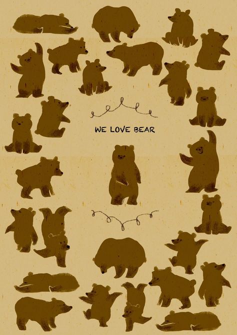 Bear Drawing, Bear Illustration, Bear Art, Children's Book Illustration, 귀여운 동물, Animal Illustration, Book Illustration, Animal Drawings, Animal Art