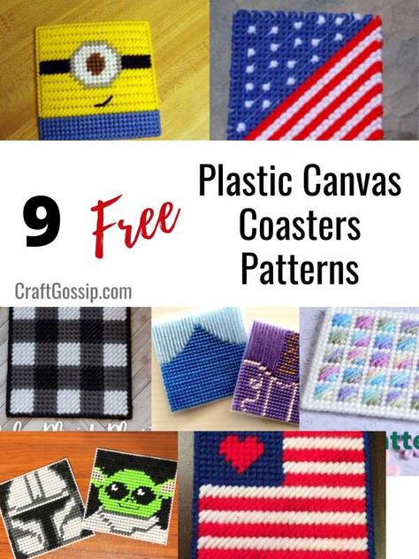 Plastic Canvas Coasters Patterns, Free Plastic Canvas, Free Cross Stitch Designs, Canvas Coasters, Mug Rug Patterns, Plastic Canvas Coasters, Plastic Canvas Stitches, Christmas Embroidery Patterns, Plastic Canvas Patterns Free