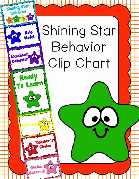 Behavior Clip Chart - Behavior Management - Shining Star, $ Clip Chart Behavior, Clip Chart Behavior Management, Behavior Chart Preschool, Star Themed Classroom, Preschool Behavior, Childcare Ideas, Stars Classroom, Behavior Clip Charts, Behavior Charts