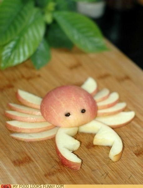 Aa - The Rare Ten Legged Apple Crab Crab Decorations, Apple Crab, Decorações Com Comidas, Fishing Party, Sea Birthday Party, Cute Snacks, Crab Apple, Fun Kids Food, Fruit Art