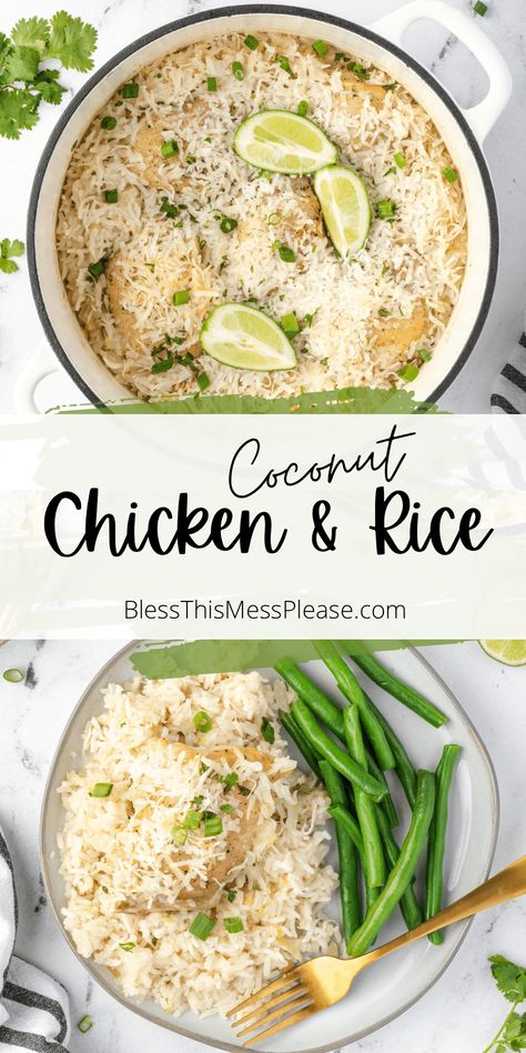 Coconut Chicken Recipe, Coconut Milk Chicken, Easy Chicken Dinner, Chicken And Rice Recipe, Chicken Dinner Recipe, Coconut Lime Chicken, Easy Chicken And Rice, Coconut Milk Recipes, Coconut Chicken