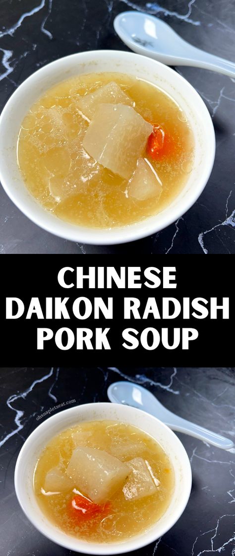 Chinese Radish Soup Recipes, How To Store Bone Broth, Chinese Pork Soup, Daikon Radish Soup, Asian Pork Soup, Radish Soup Recipes, Daikon Radish Recipes, Daikon Recipes, Daikon Soup