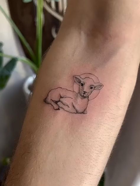 Lamb Drawing, Lamb Tattoo, Sheep Tattoo, Biblical Tattoos, God Tattoos, Religious Tattoos, Baby Lamb, Black Ink Tattoos, Pretty Tattoos