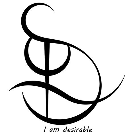 Sigil Athenaeum — “I am desirable” sigil requested by anonymous Beauty Sigil, Sigil Magic Symbols, Sigil Symbols, Sigil Athenaeum, Protection Sigils, Witch Symbols, Magick Symbols, Sigil Tattoo, Rune Symbols