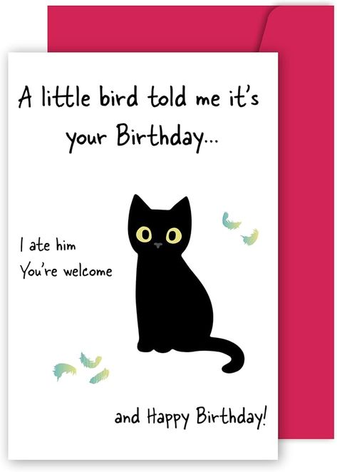 Amazon.com : TMTECHJS Funny Cat Birthday Greeting Cards Cute Greeting Cards Funny Gifts For Couples Best Greeting Cards : Office Products Birthday Cards For Dads Funny, Funny Birthday Cards Handmade, Birthday Gift Cards Diy, Birthday Card Mum Handmade, Cute Cat Birthday Cards, Cat Pun Birthday Card, Cute Card Ideas For Mom, Quick Birthday Card Ideas, Cute Birthday Card Messages