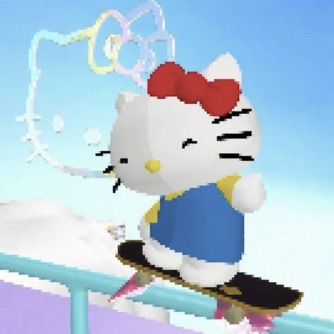 Skater Beanie, Kitty Videos, Icon Game, Hello Kitty Videos, Kitty Pictures, Cute Sanrio, Hello Kitty Pictures, Hello Kitty Items, Y2k Aesthetic