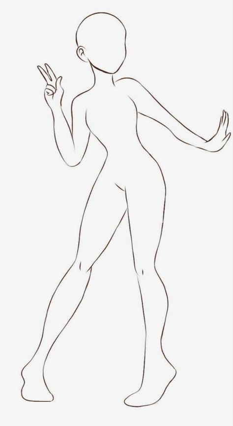 Basic Body Reference, Human Drawing Base Female, Dress To Impress Body Base Drawing, Body Base Drawing Standing Straight, Tbhk Drawing Base, Body Base Pose Drawing, Full Body Drawing Base Female, Body Frame Drawing, Fullbody Female Pose Reference Drawing