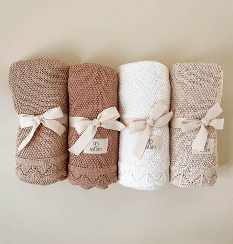 "join our mailing list through our website tinybynature.co and receive a 10% off coupon on your first purchase! Soft, breathable and warm, our lace knitted blanket is the perfect piece for every mama and baby. It comes in 4 beautiful, neutral tones that are picture perfect for your newborn photos, milestones and more. The blanket is lightweight yet still warm to use as a layered blanket, stroller cover, or for just about any adventure! Measures 80 x 100 cm / 31\" x 34\" Care instructions: Wash c Blanket Neutral, Neutral Baby Blanket, Neutral Baby Blankets, White Baby Blanket, Hospital Blankets, Newborn Blankets, Cotton Baby Blankets, Baby Hospital, Knit Blanket