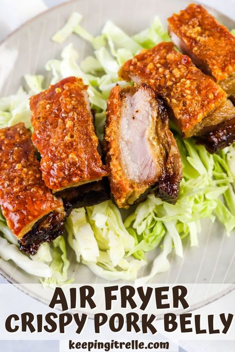 Pork Airfryer Recipes, Pork Belly Ribs Recipe, Air Fryer Pork Recipes, Air Fried Pork Belly Recipes, Crispy Pork Loin, Healthy Pork Belly Recipes, Air Fry Pork Belly Recipes, Air Fryer Filipino Recipes, Air Fryer Belly Pork